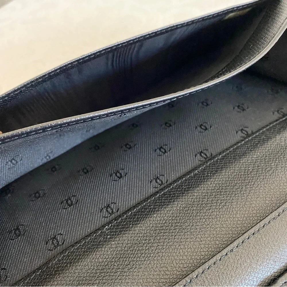 Chanel black leather wallet